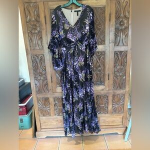 Pink and Purple Floral Maxi Dress